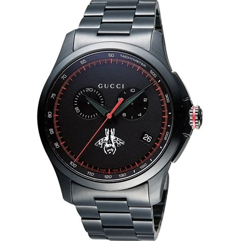 gucci black watch men|stainless steel Gucci watch men.